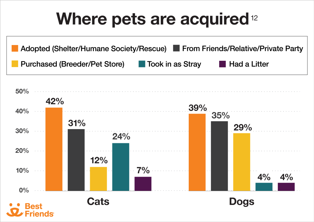 where pets are acquired bar chart